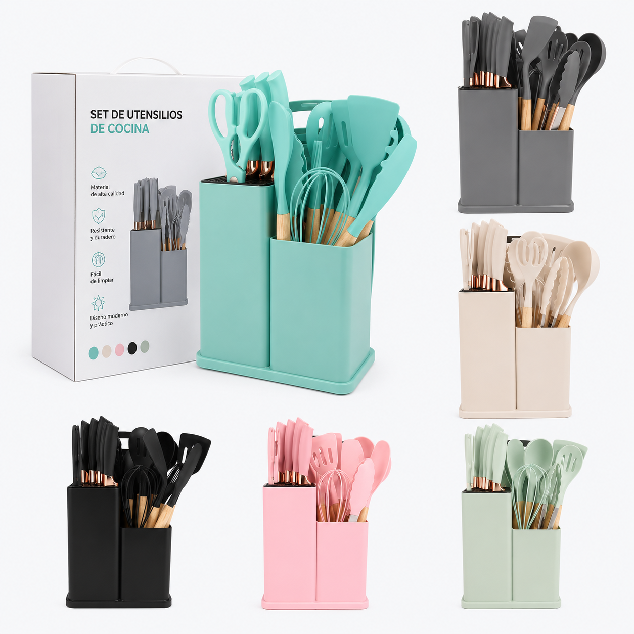 Set Utensilios Cocina 19 Piezas Completo