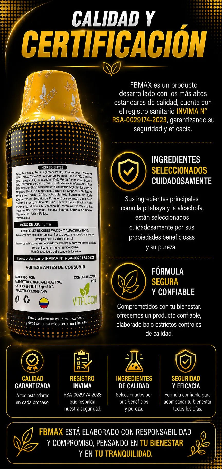 Complemento de salud FBMAX para la digestión saludable, en envase con cápsulas, ideal para mejorar el bienestar digestivo.