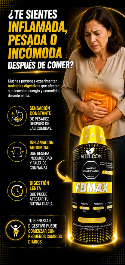 Suplemento de salud FBMAX - Digestión Saludable, envase con cápsulas en la sección del producto.